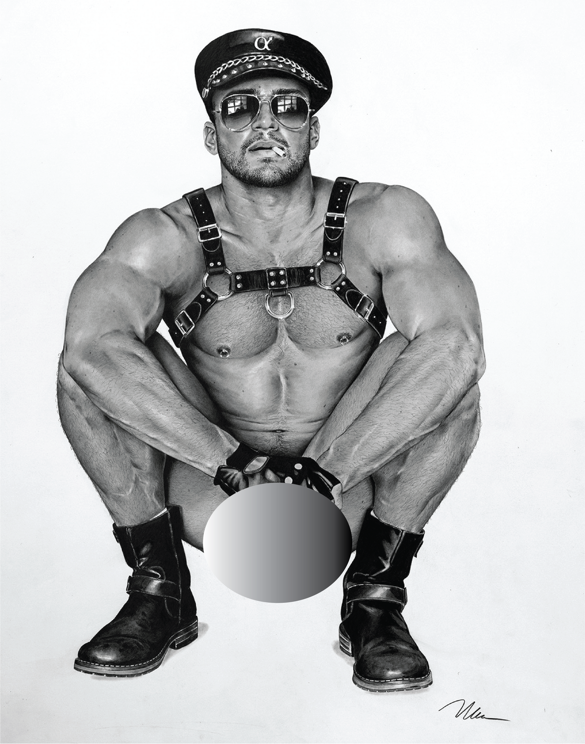 ABM1002ALUM ALPHA MALE BY BRAD WELCH ART is artwork digitally printed on aluminum sheets