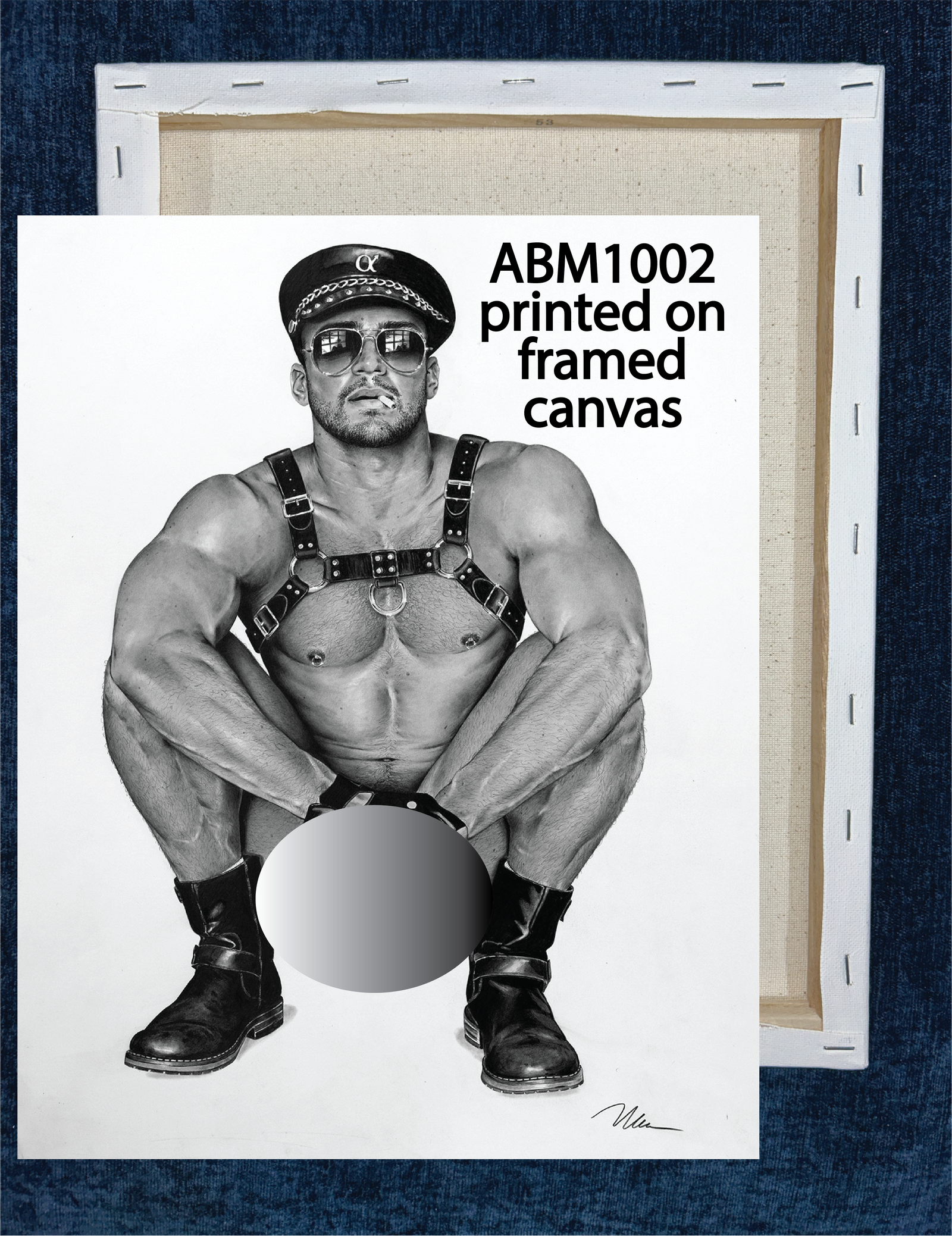 ABM1002CANV ALPHA MALE BY BRAD WELCH ART is artwork digitally printed on framed canvas