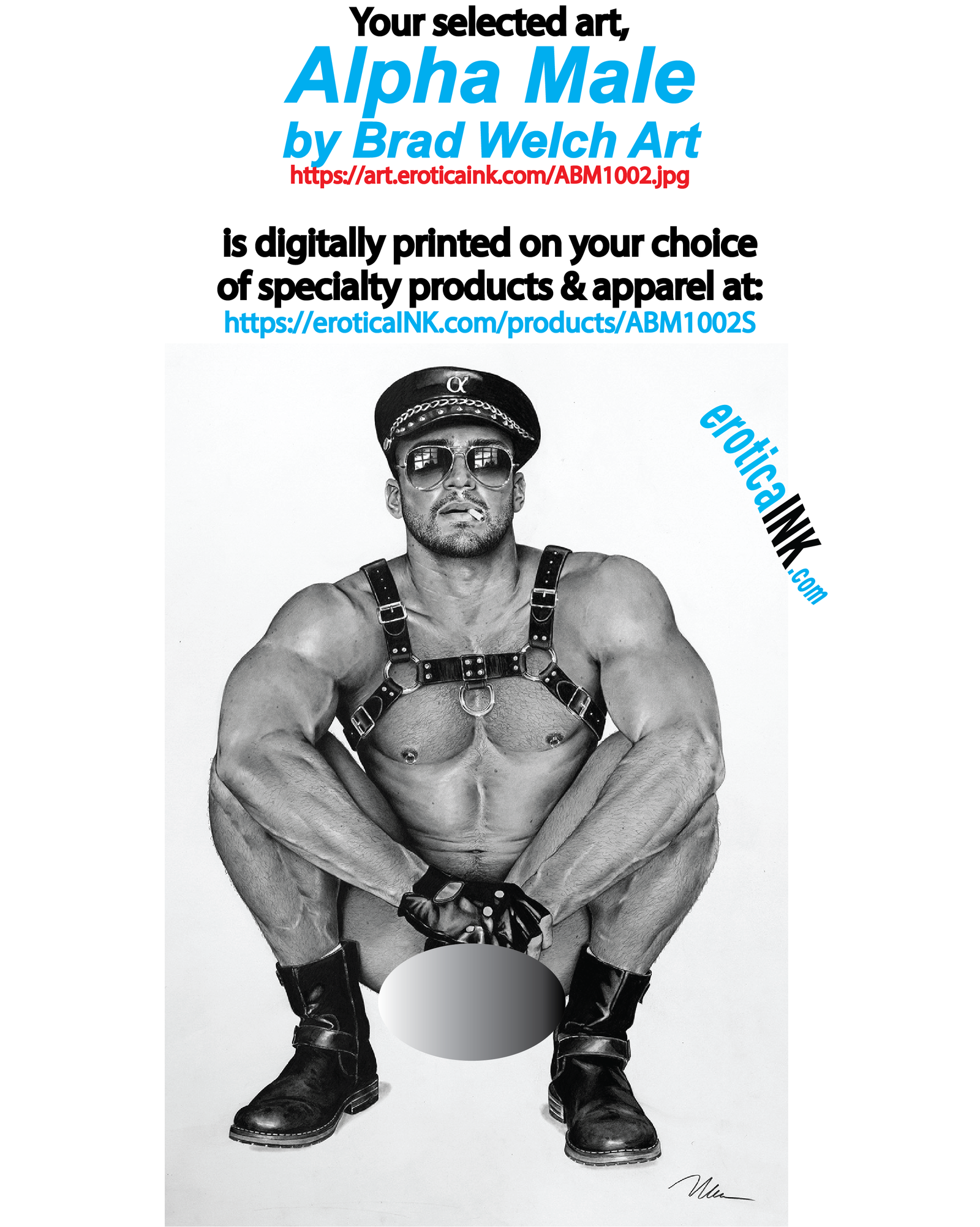ABM1002ALUM ALPHA MALE BY BRAD WELCH ART is artwork digitally printed on aluminum sheets