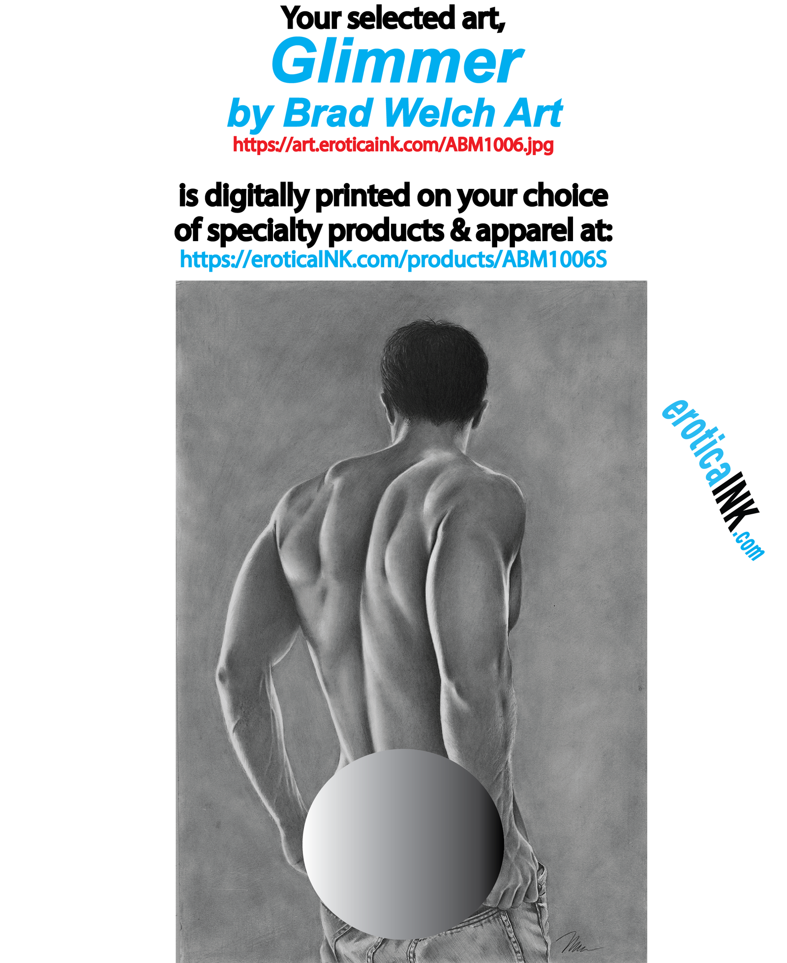 ABM1006S GLIMMER by BRAD WELCH ART is artwork digitally printed on specialty items: canvas, bags, BDSM paddle, cutting boards, mugs, coasters, pillow cases, towels, J💦zz rag, bath mats, puzzle, phone case, hats, mousepad,