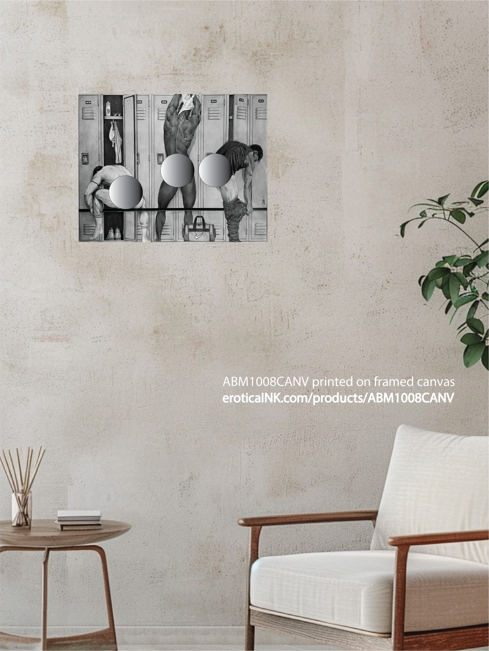 ABM1008CANV LOCKER ROOM by BRAD WELCH ART is artwork digitally printed on framed canvas