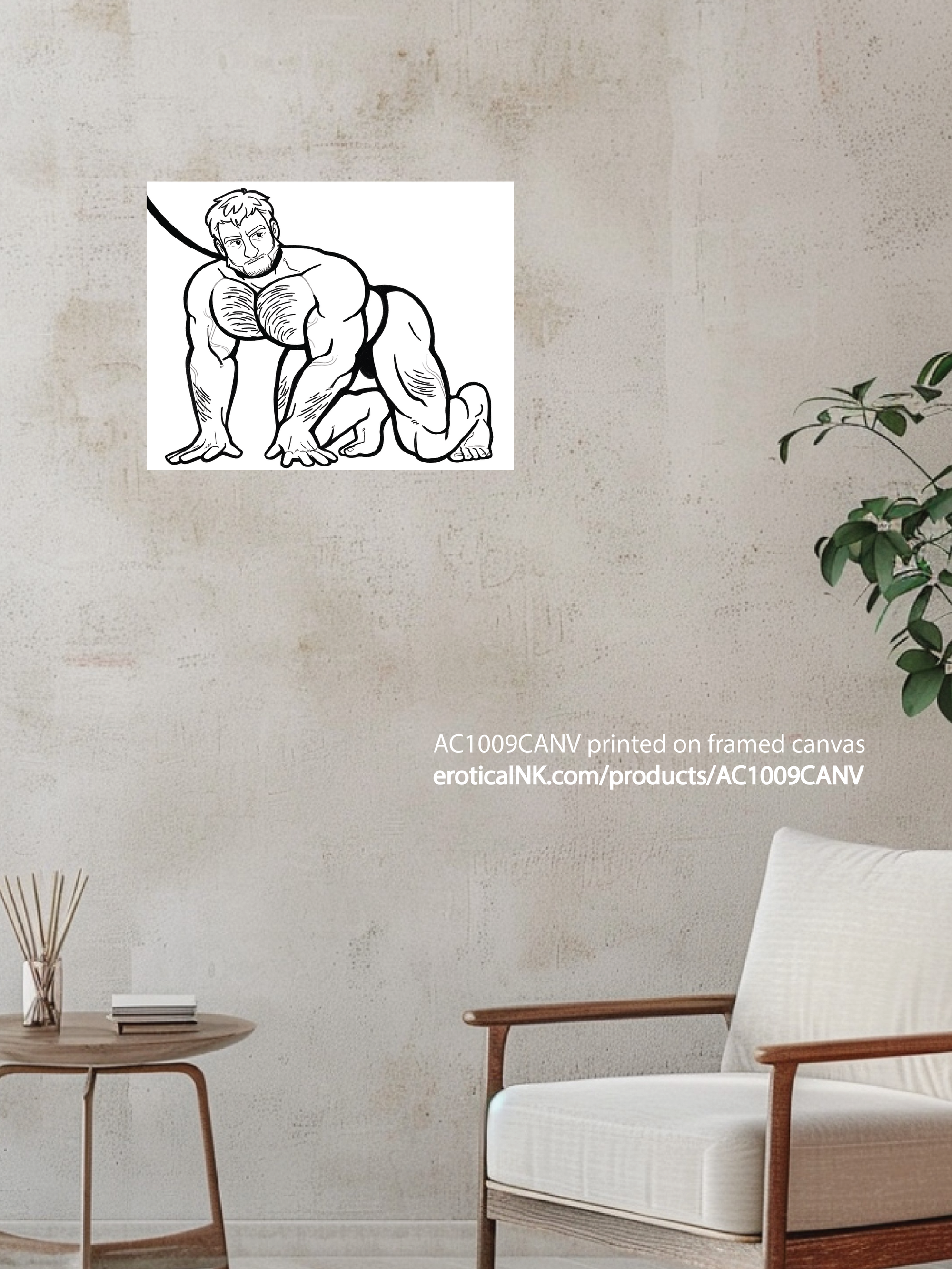 AC1009CANV GOOD PUP (BLACK) BY CLOUDTUNE is artwork digitally printed on framed canvas