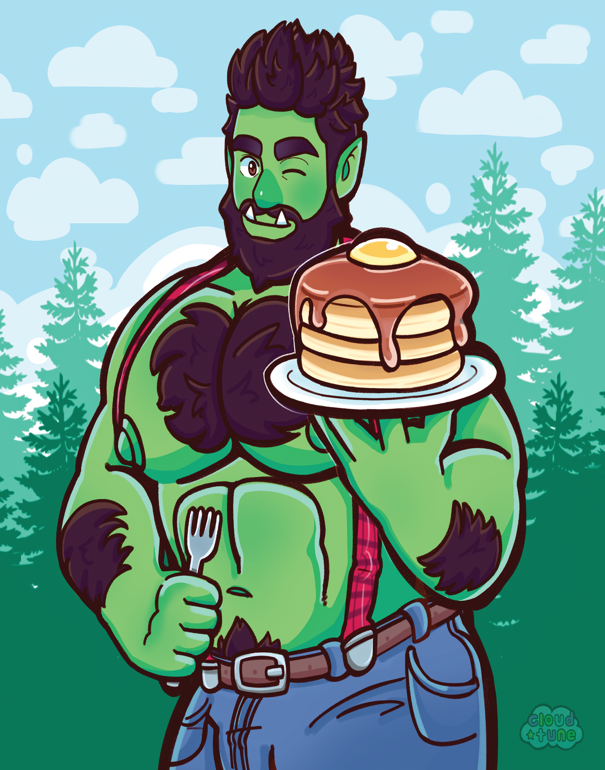 AC1011CANV LUMBERJACK BY CLOUDTUNE is artwork digitally printed on framed canvas