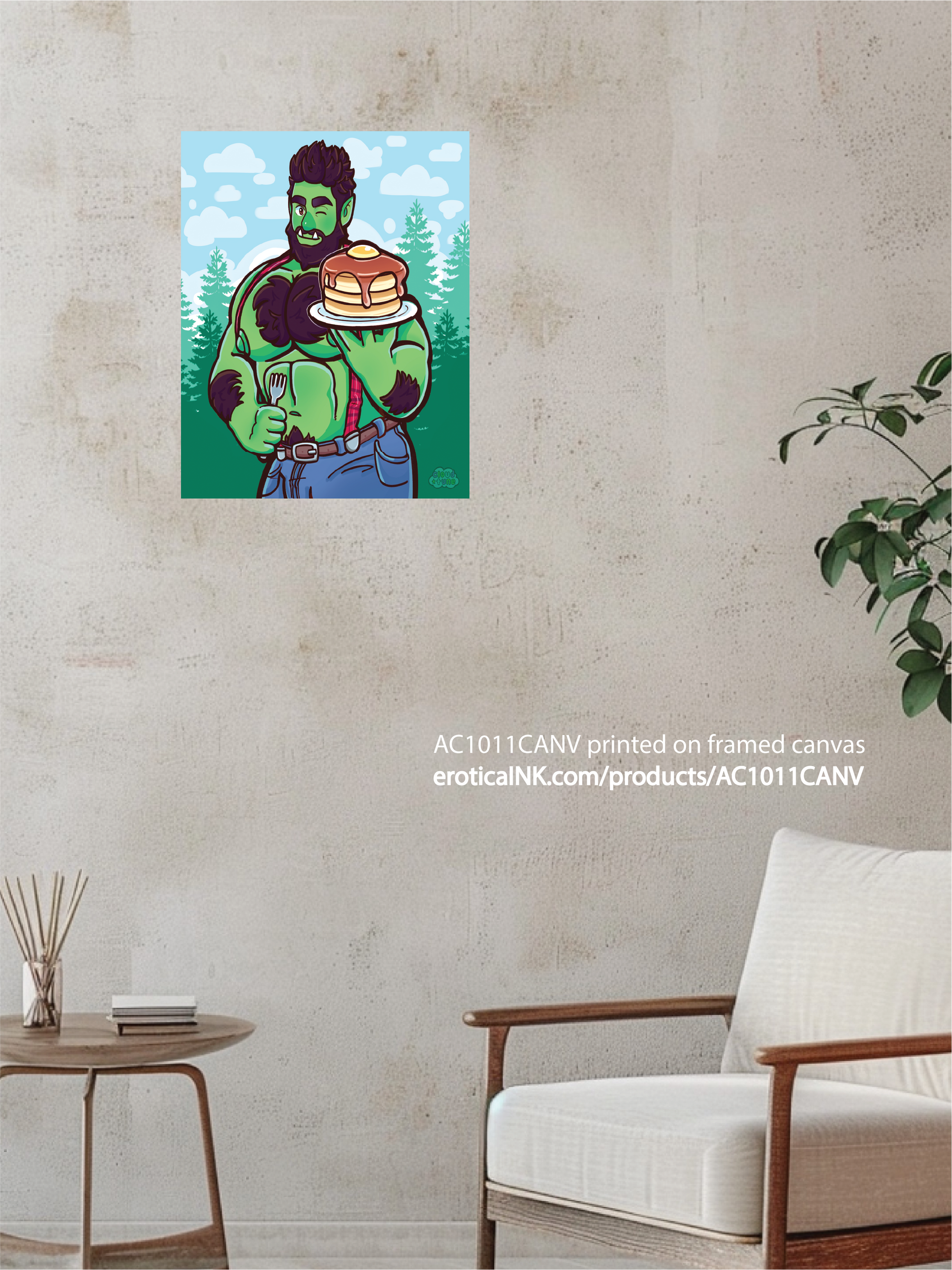 AC1011CANV LUMBERJACK BY CLOUDTUNE is artwork digitally printed on framed canvas