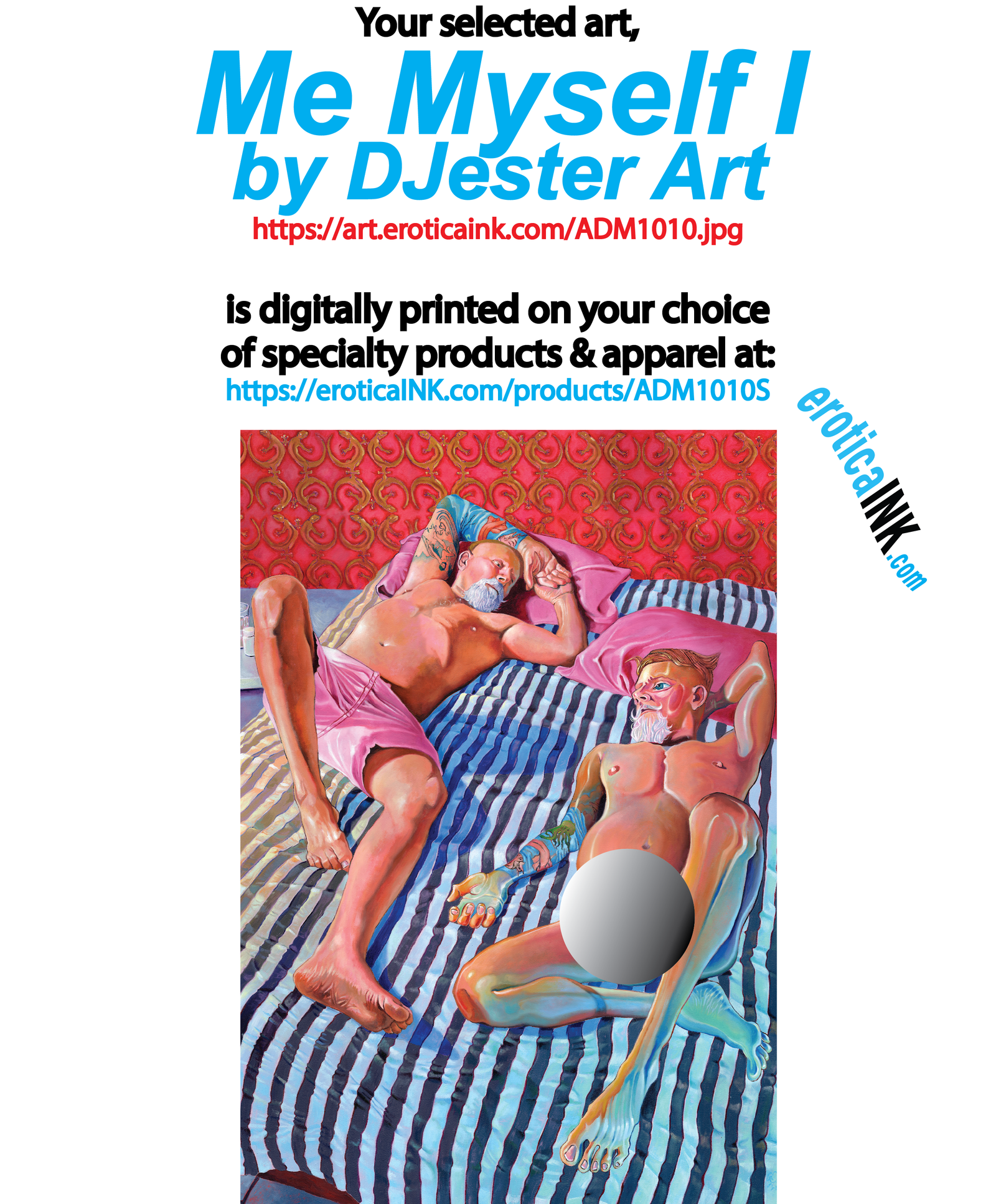 ADM1010ALUM ME MYSELF I BY DJESTER ART is artwork digitally printed on aluminum sheet