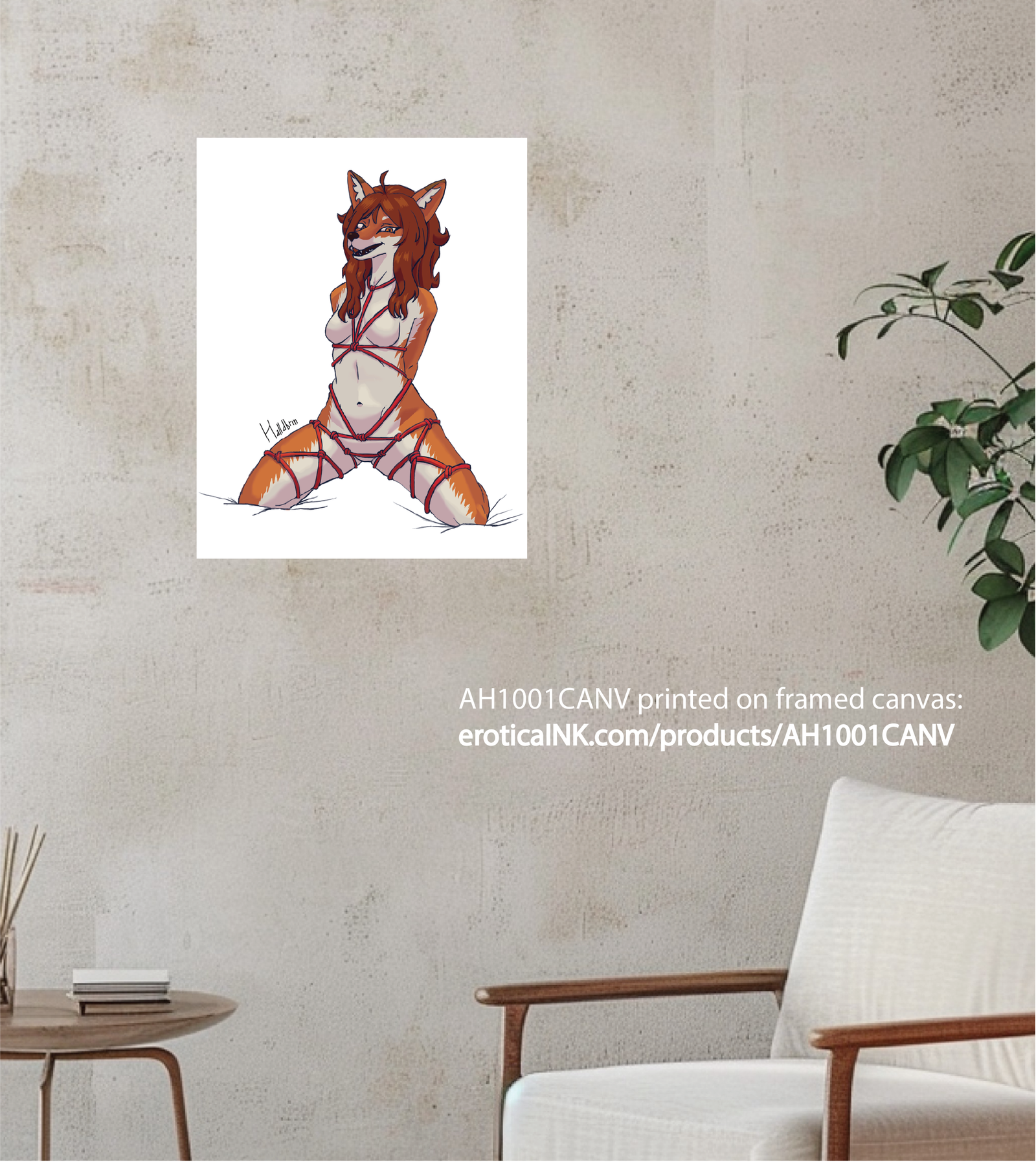 AH1001CANV TRAPPED FOX BY HALLDEBARIN is artwork digitally printed on framed canvas