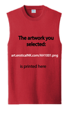AH1001A TRAPPED FOX BY HALLDEBARIN is artwork digitally printed on apparel and bags: t-shirt, tank, hoodie, denim jacket. black, white, red, blue, stonewash. S-3x. USA printed; Ships USA &amp; Interntl. You can also upload your own art
