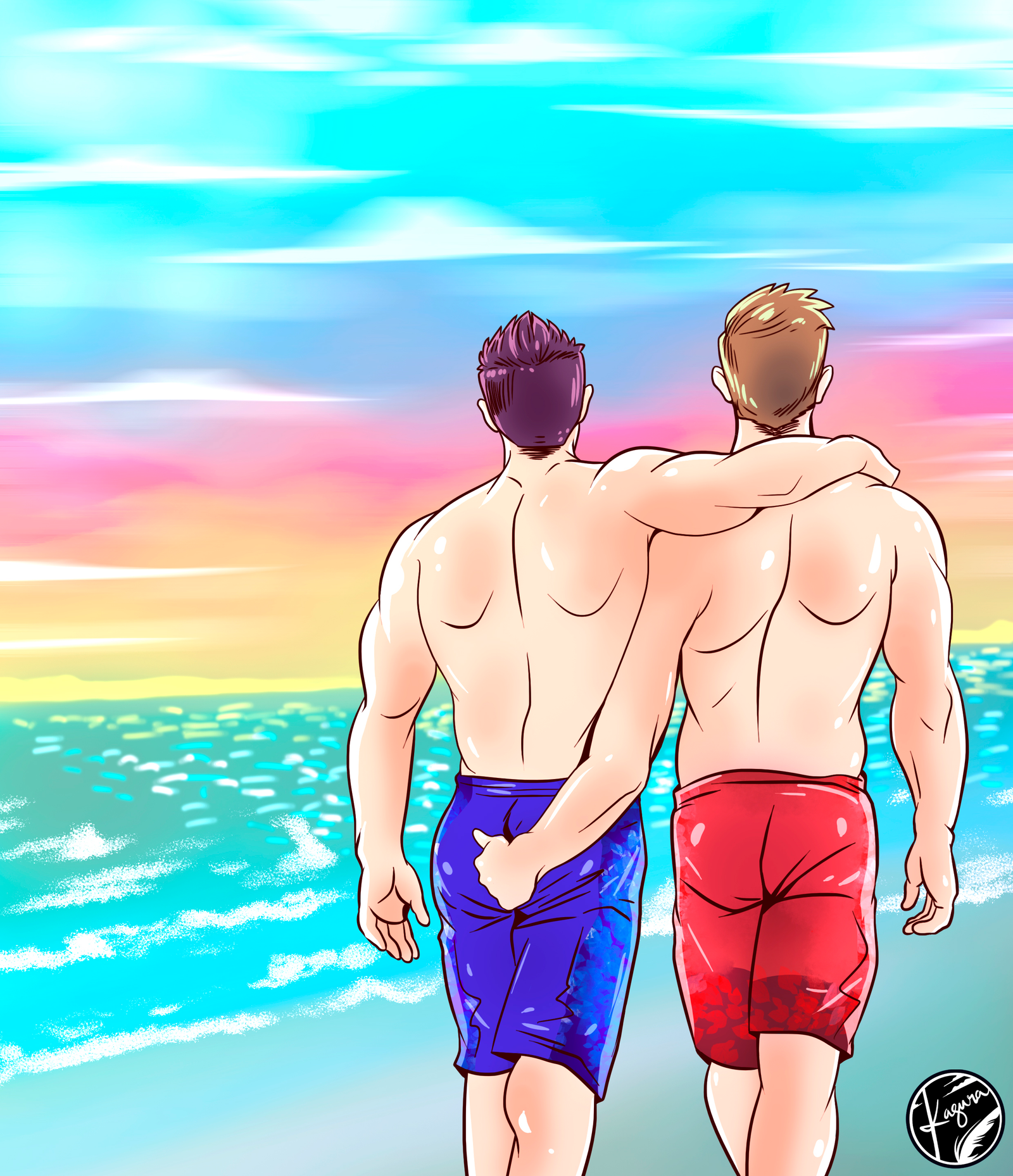 AK1001A JUST YOU AND ME by Kagura1977 is artwork digitally printed on apparel and bags: t-shirt, tank, hoodie, denim jacket. black, white, red, blue, stonewash. S-3x. USA printed; Ships USA & Interntl. You can also upload your own art