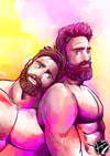 AK1006S MAN&#39;S LOVE by Kagura1977 is artwork digitally printed on specialty items: canvas, bags, BDSM paddle, cutting boards, mugs, coasters, pillow cases, towels, J💦zz rag, bath mats, puzzle, phone case, hats, mousepad