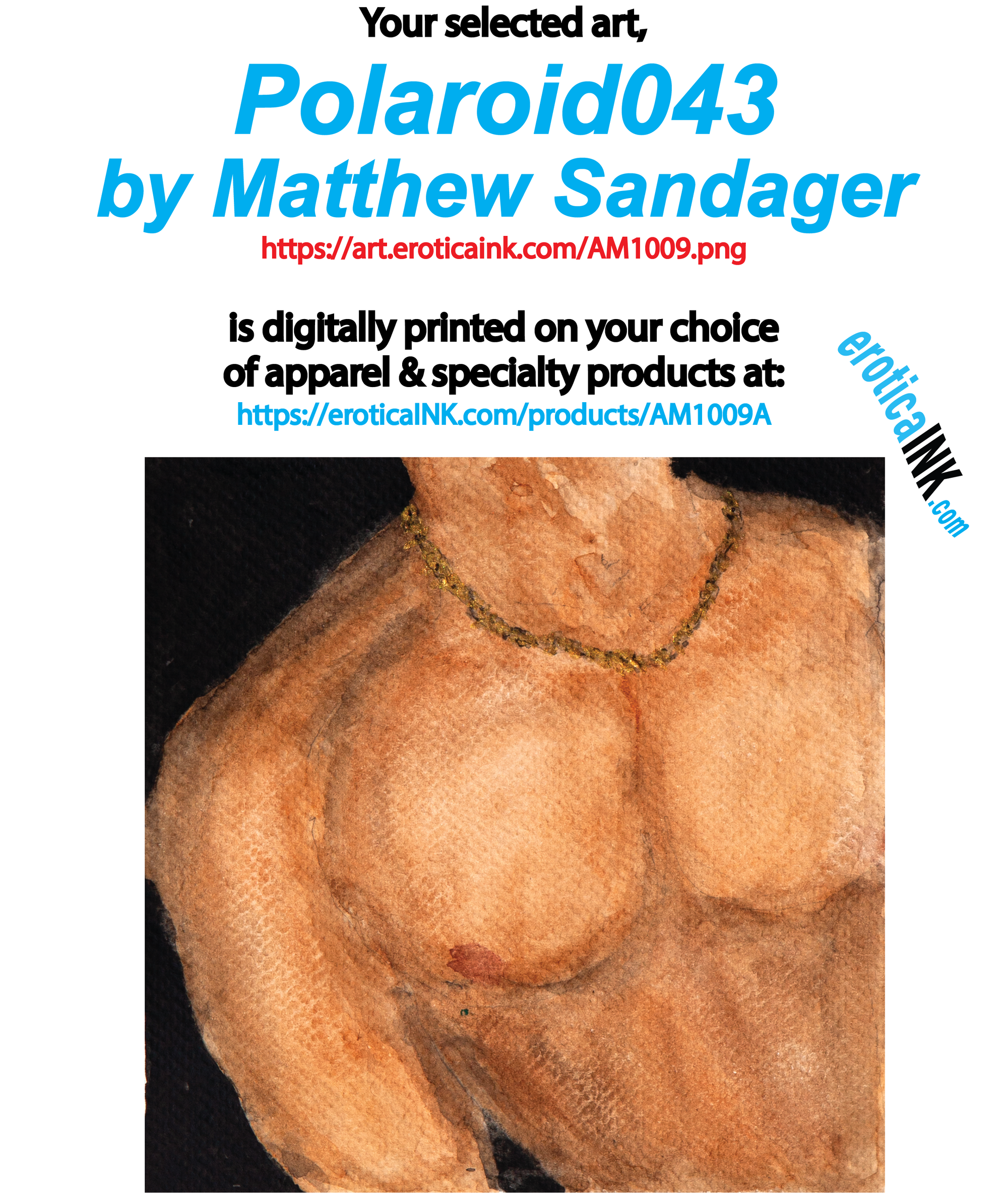 AM1009A POLAROID043 BY MATTHEW SANDAGER is artwork digitally printed on apparel and bags: t-shirt, tank, hoodie, denim jacket. black, white, red, blue, stonewash. S-3x. USA printed; Ships USA &amp; Interntl. You can also upload your own art