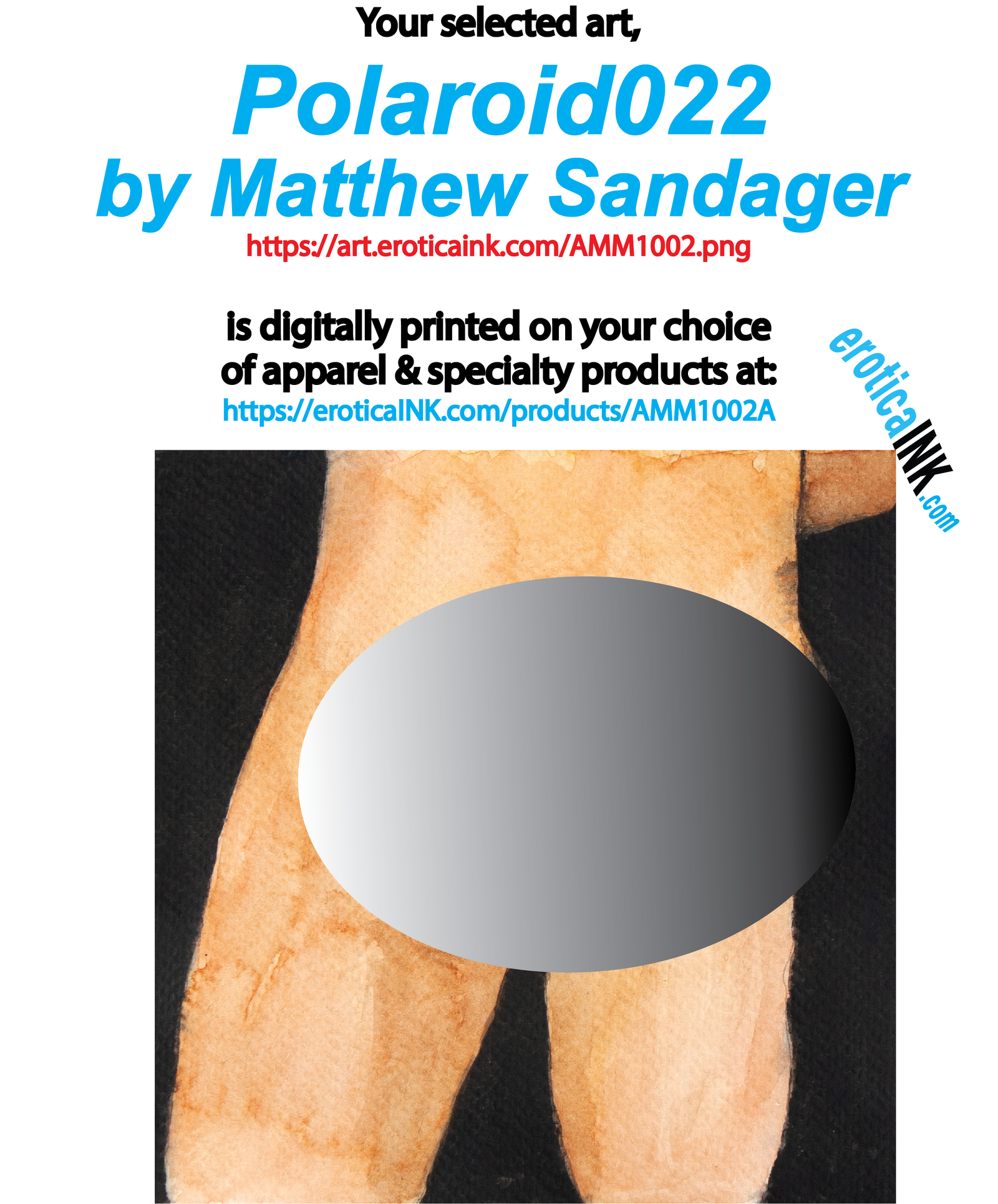 AMM1002A POLAROID022 BY MATTHEW SANDAGER is artwork is a photo  digitally printed on apparel and bags: t-shirt, tank, hoodie, denim jacket. black, white, red, blue, stonewash. S-3x. USA printed; Ships USA & Interntl. You can also upload your own art