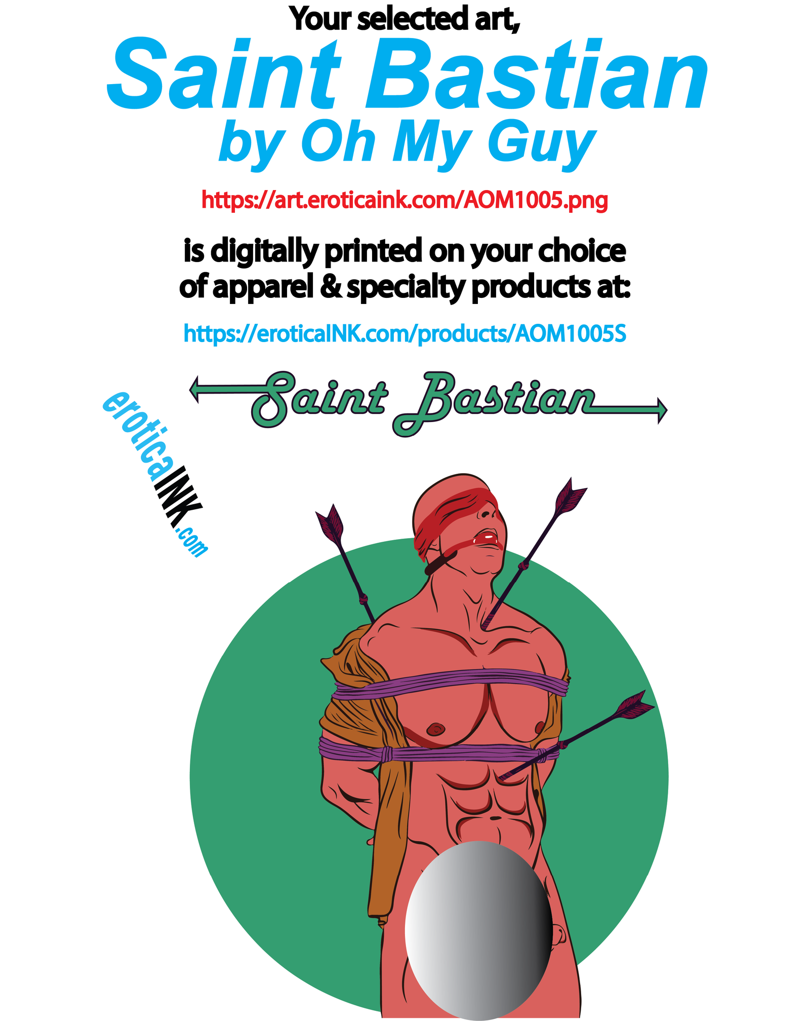 AOM1005ALUM SAINT BASTIAN by OH MY GUY is artwork digitally printed on aluminum sheet