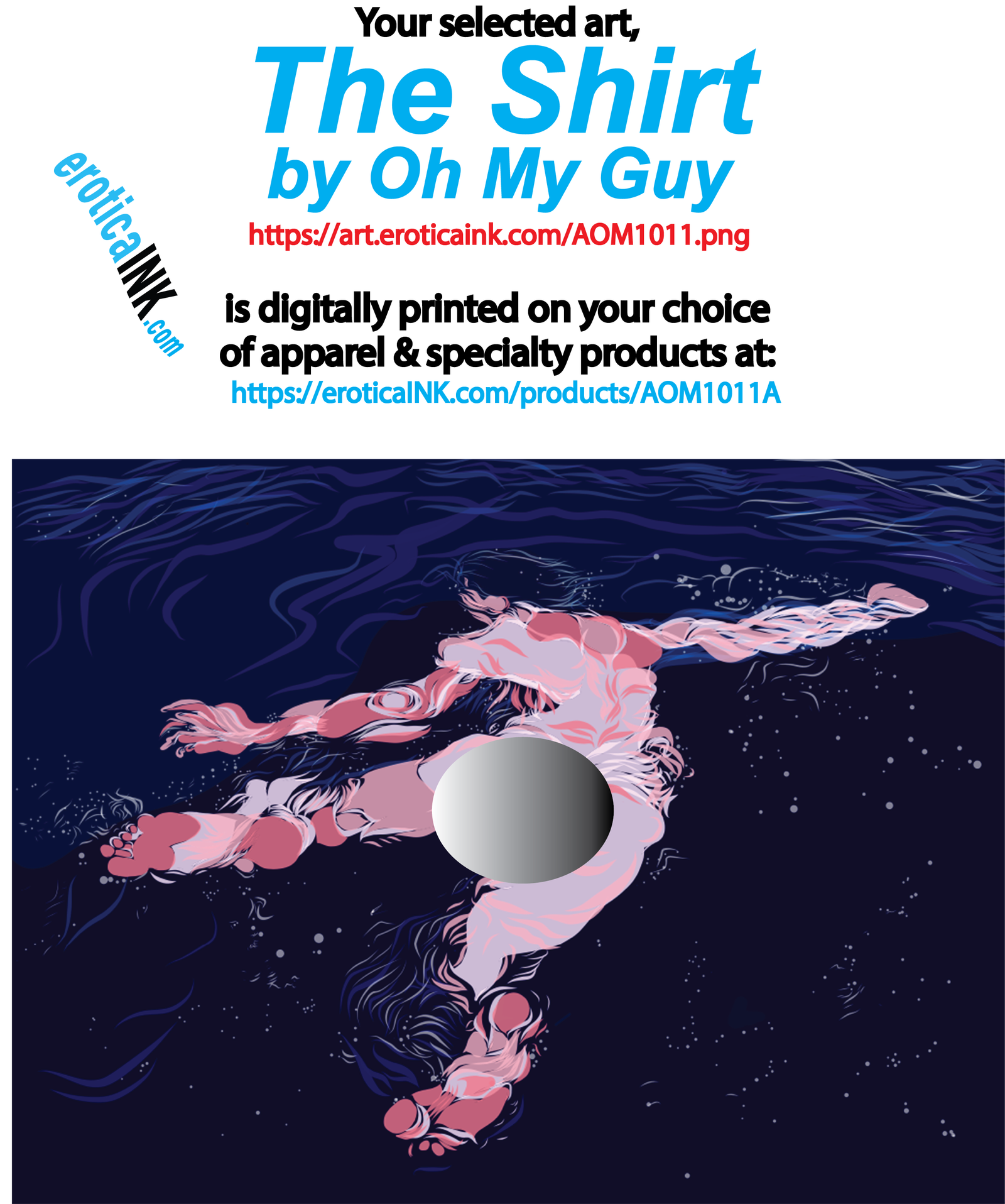 AOM1011ALUM SWIMMER by OH MY GUY is artwork digitally printed on aluminum sheet