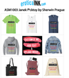 ASM1003A JANEK F*CKTOY BY SHERWINPRAGUE is artwork digitally printed on apparel and bags: t-shirt, tank, hoodie, denim jacket. black, white, red, blue, stonewash. S-3x. USA printed; Ships USA &amp; Interntl. You can also upload your own art
