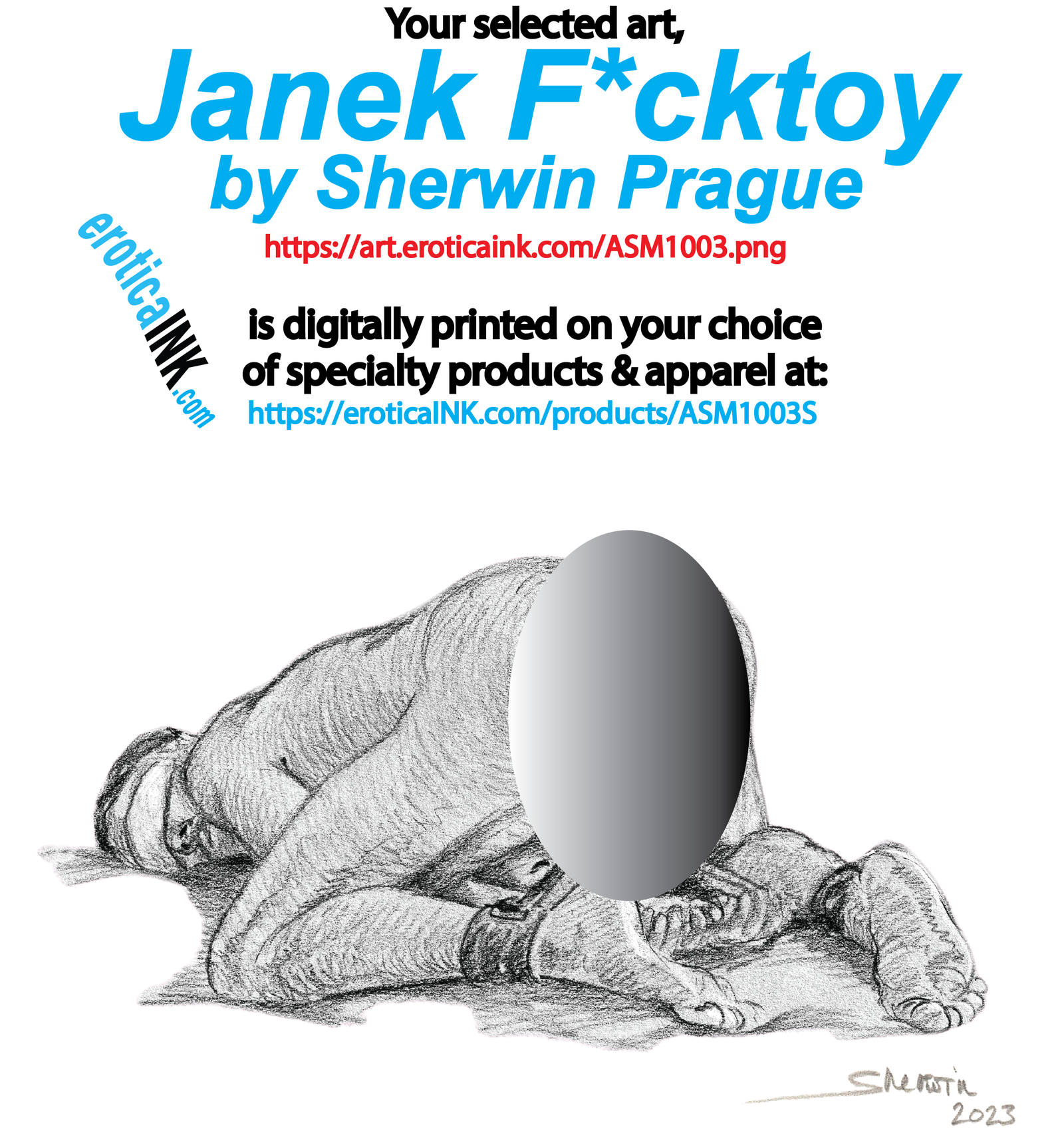 ASM1003ALUM Janek f*cktoy BY SHERWIN PRAGUE is artwork digitally printed on aluminum sheet