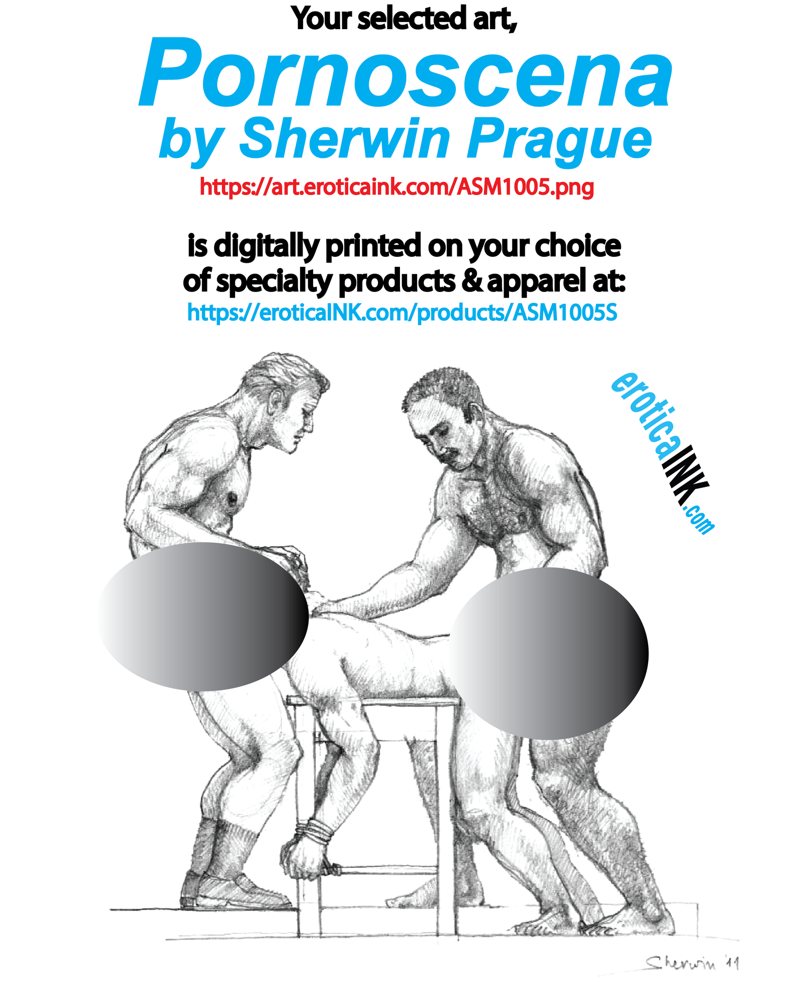 ASM1005ALUM Pornoscena BY SHERWIN PRAGUE is artwork digitally printed on aluminum sheet