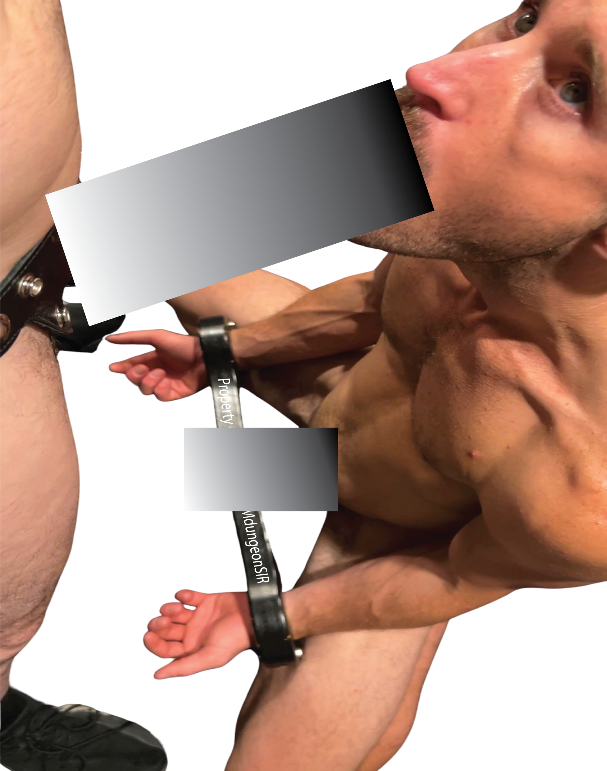 BM1001PADL David Portland bound and servicing BDSMdungeonSIR is a photo digitally printed on a BDSM paddle