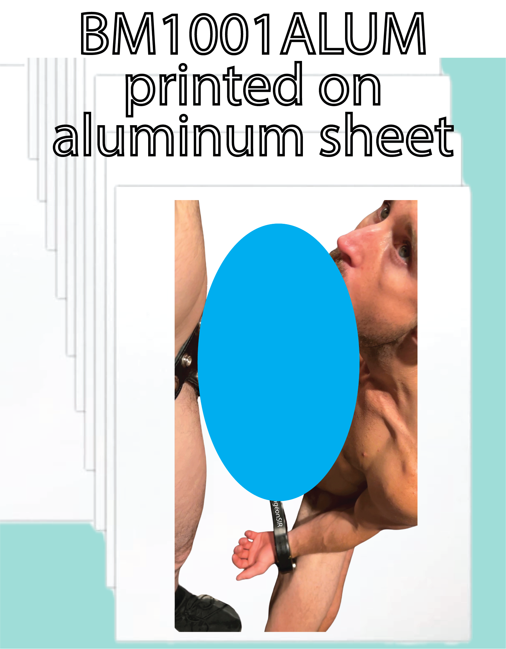 BM1001ALUM David Portland bound and servicing BDSMdungeonSIR is a photo digitally printed on aluminum sheet