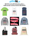 BM1003A EROTICAINK REFRESHING AFTER A HARD AEROBIC WORKOUT BLACK AND WHITE is BDSMdungeonSIRs artwork digitally printed on apparel and bags: t-shirt, tank, hoodie, denim jacket. black, white, red, blue, stonewash. S-3x. USA printed; Ships USA &amp; Interntnl
