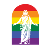 M1016A PRIDE JESUS is artwork digitally printed on apparel and bags: t-shirt, tank, hoodie, denim jacket. black, white, red, blue, stonewash. S-3x. USA printed; Ships USA &amp; Interntl. You can also upload your own art