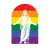 M1016A PRIDE JESUS is artwork digitally printed on apparel and bags: t-shirt, tank, hoodie, denim jacket. black, white, red, blue, stonewash. S-3x. USA printed; Ships USA & Interntl. You can also upload your own art