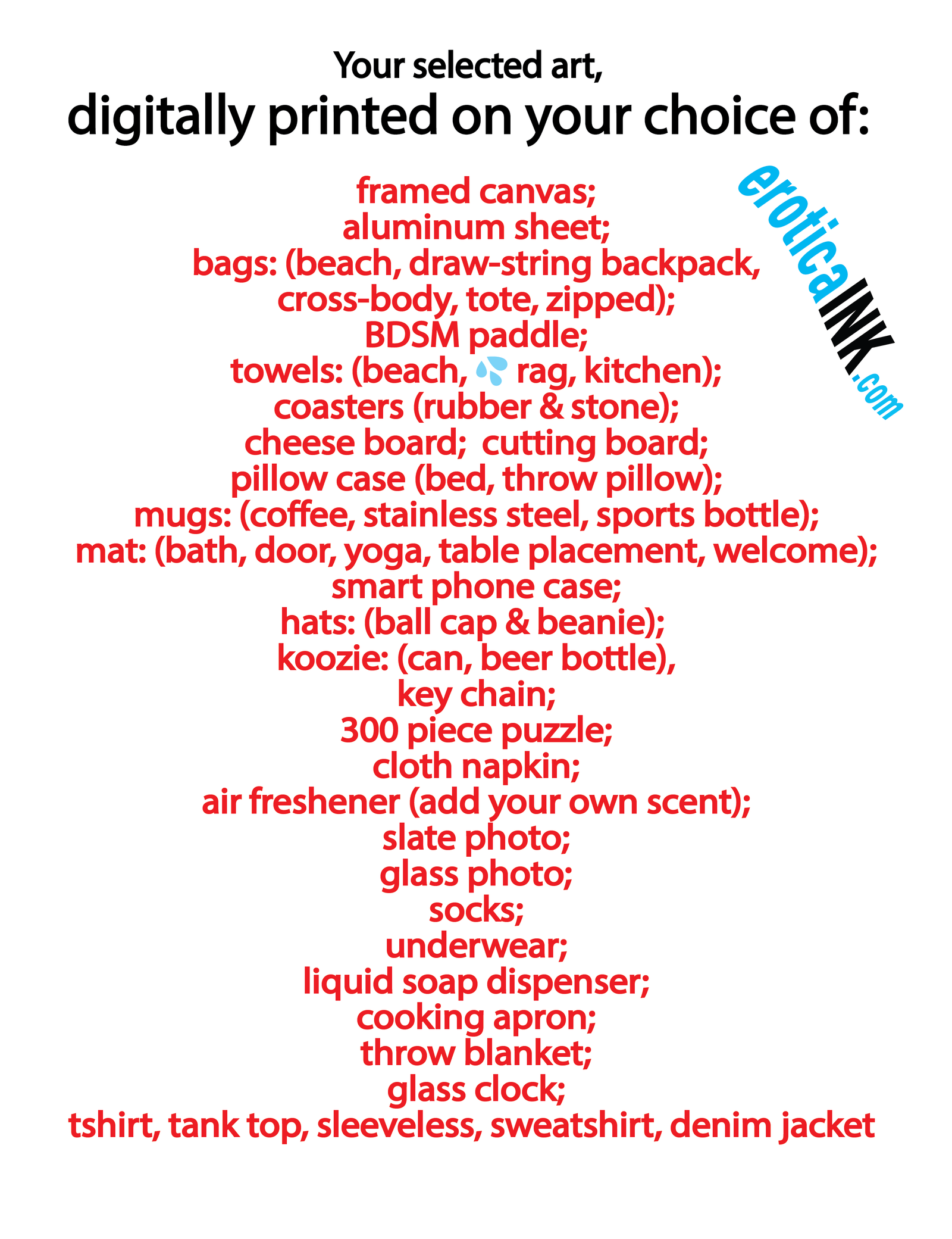 BM1005ALUM eroticaINK Standing Worship is a photo digitally printed on aluminum sheets